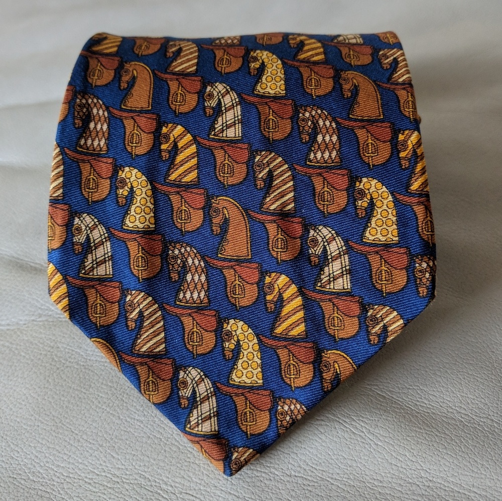 Brooks Brothers 100% Silk Men's Tie Horse Pattern